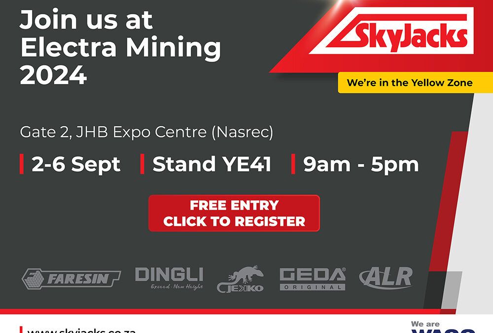 SkyJacks to showcase the latest innovative powered access, material handling and lifting equipment at Electra Mining 2024
